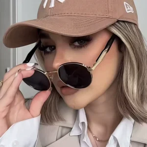 Gafas de Sol Redondas de Moda Europea Metal UV400 para Mujer - Zynvel