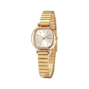 Reloj Femenino Elegante Cuadrado Acero Inoxidable de Lujo: Dorado - Zynvel